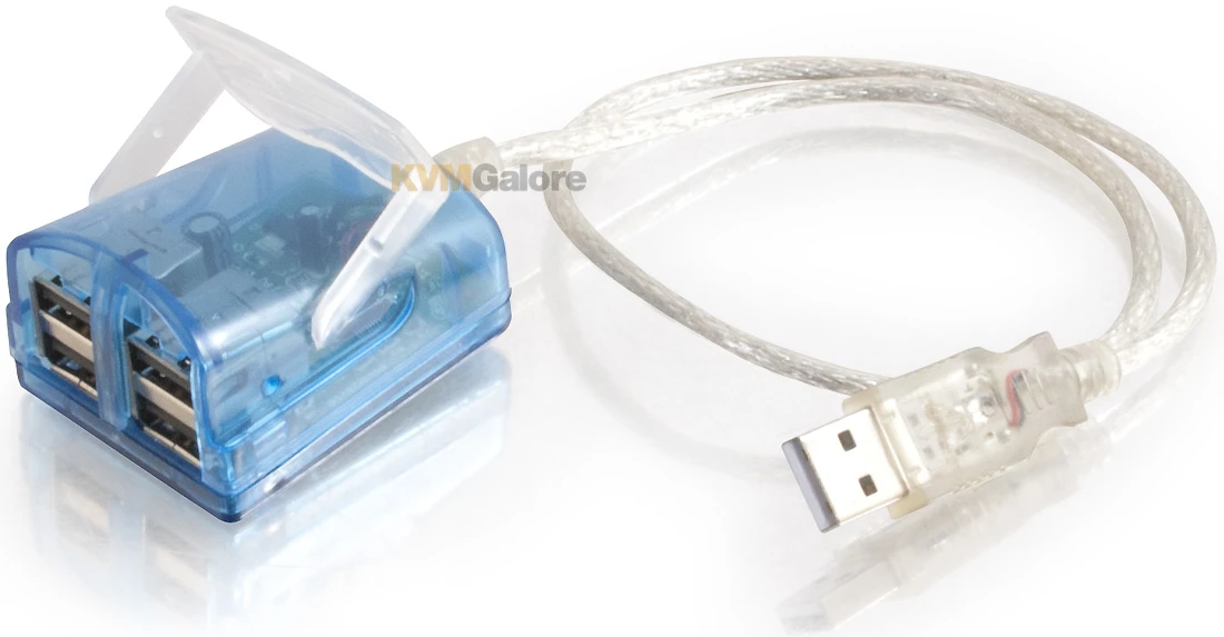 18459: 4-port USB 2.0 Laptop Hub With 1.5 Foot Blue LED Indicator Cable - Image 3
