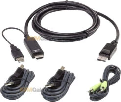 ATEN 2x USB, 1x HDMI-to-DisplayPort And Audio KVM Cable Kit
