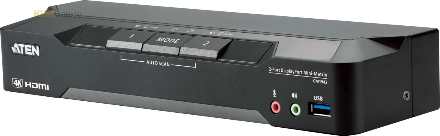 ATEN 2-port USB 3.0 Dual-screen 4K DisplayPort Video-matrix Boundless KVMP Switch - Image 4