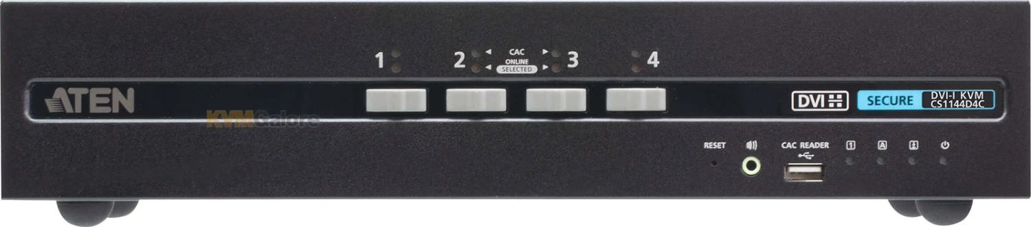 ATEN Secure, 4-port, 4K**, DVI-I dual-display KVM Switch with CAC