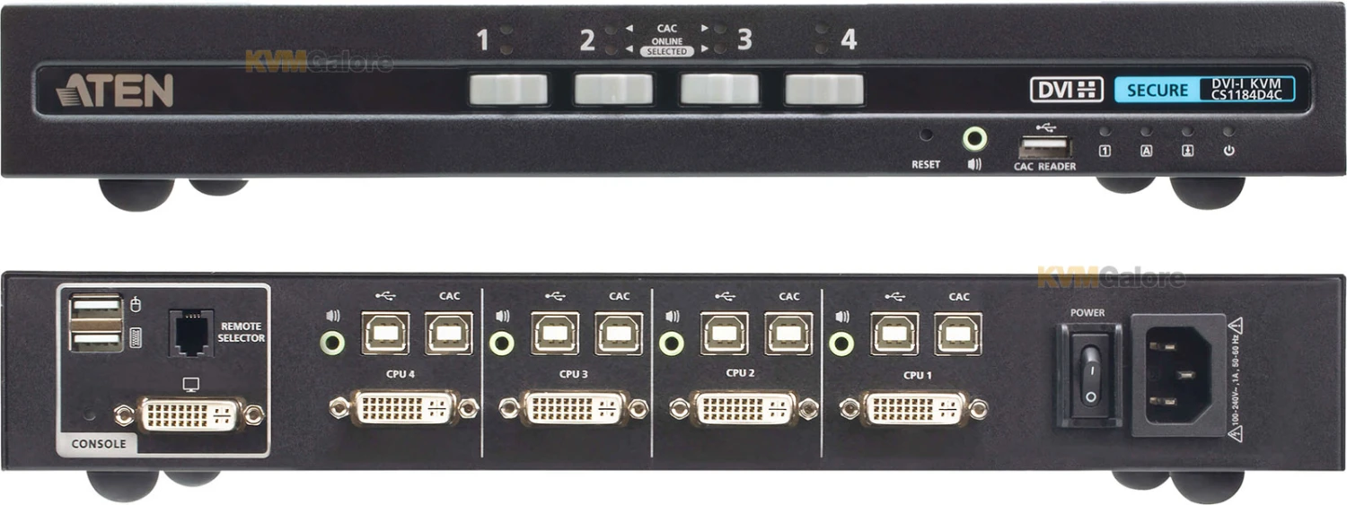 ATEN PPS 4.0 Secure, 4-port DVI-I KVM Switch with CAC - Image 3