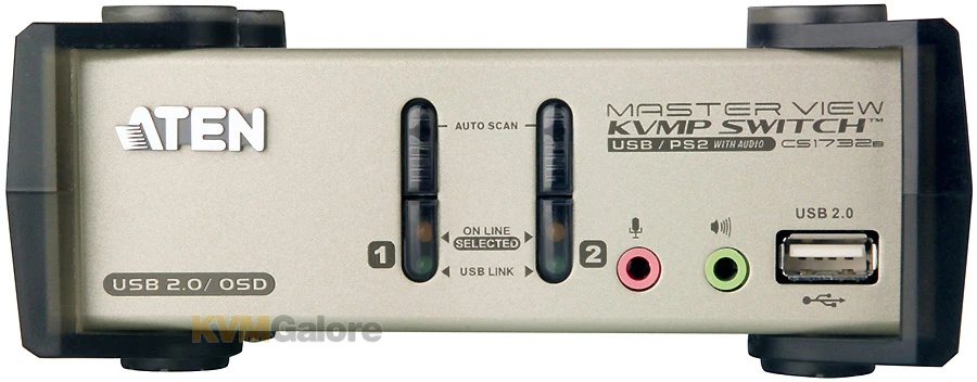 ATEN 2-port USB KVMP Switch With OSD, USB 2.0, Audio Support