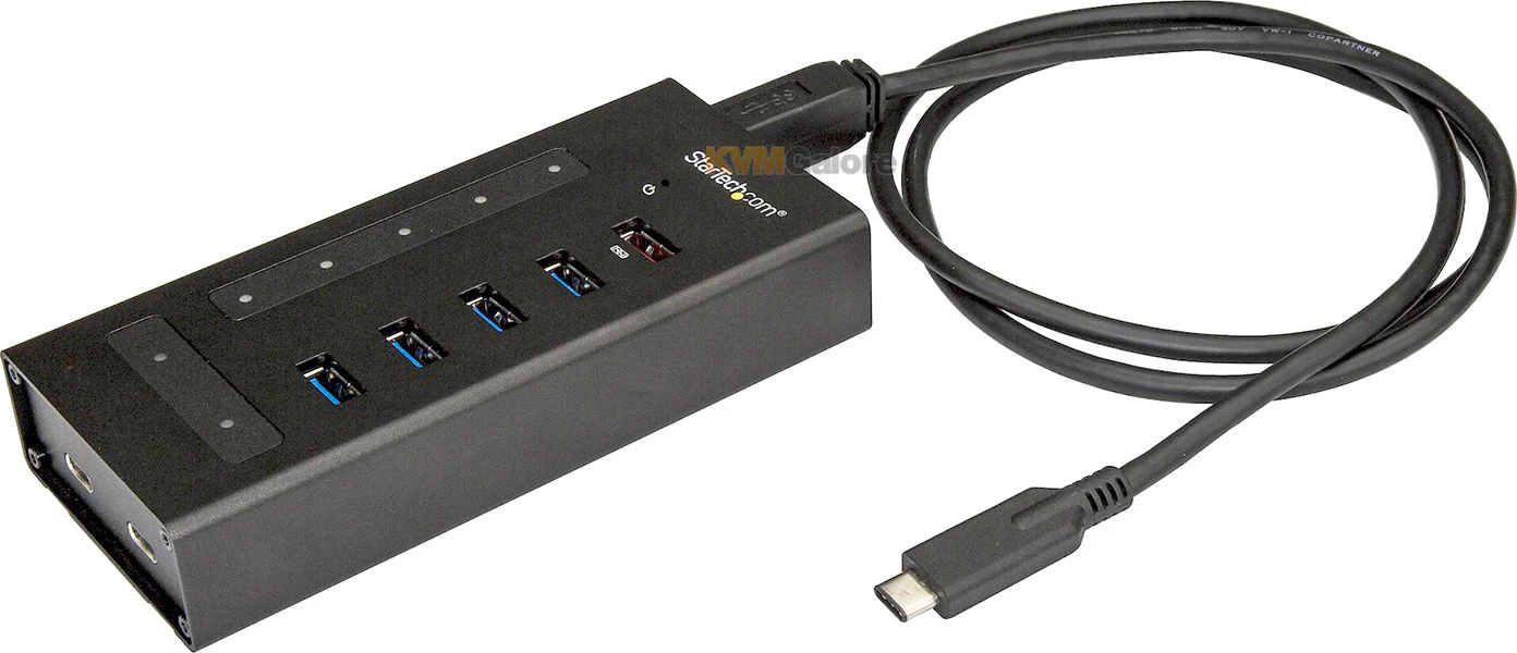 7-port, USB 3.2 Gen 1 (5Gbps) USB-C Rugged/mountable Hub W/ A Fast-charge Port - Image 2