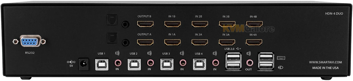 4-port, Dual-video 4K/30 HDMI KVM Switch