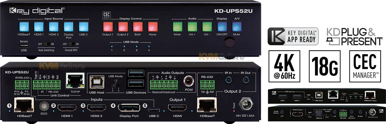 5x1 4K 18G HDMI And HDBaseT Switcher - Image 2