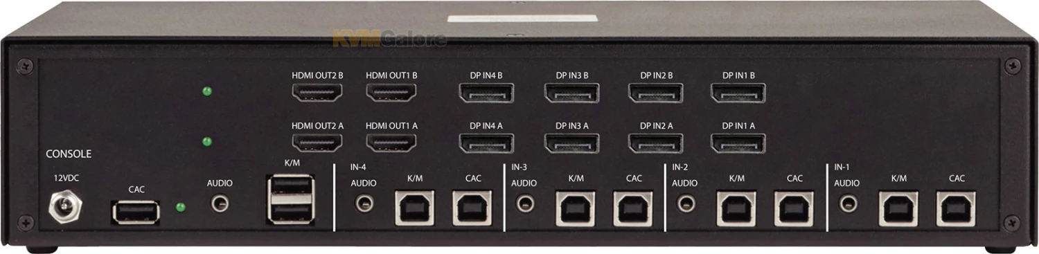 4-port, Secure (PPs 4.0) Dual-video DisplayPort KVM Switch With MST, CAC And Audio Support