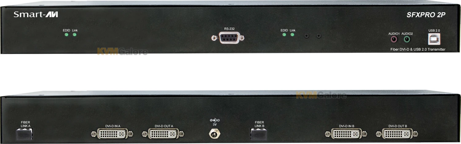Dual DVI-D Video And USB 2.0 KVM Extender Over multimode Fiber - Image 2