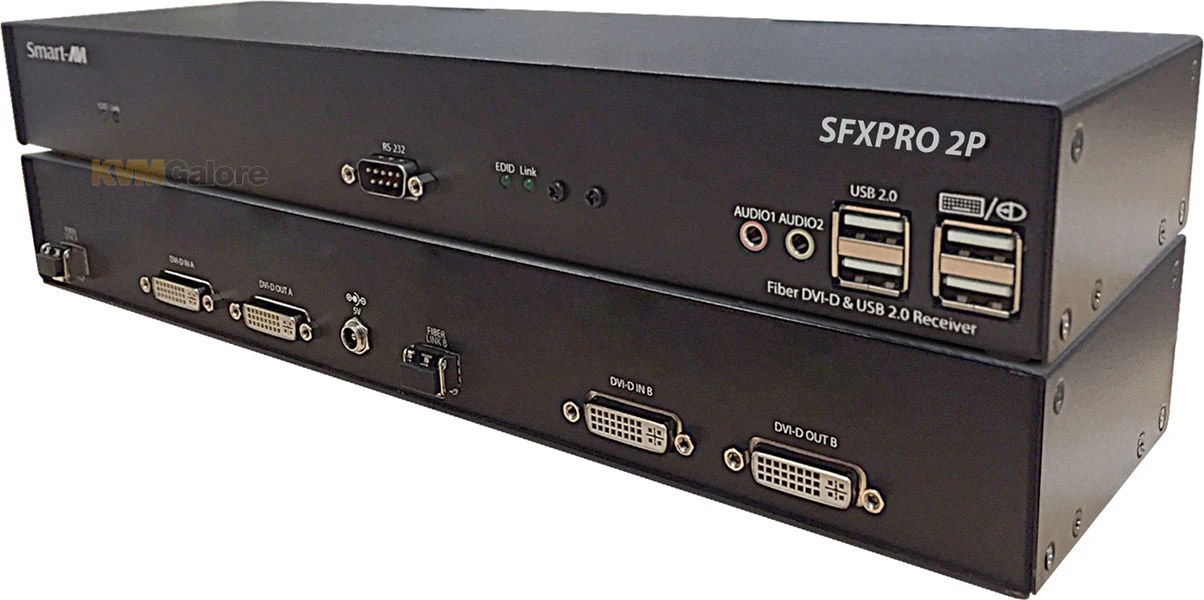 Dual DVI-D Video And USB 2.0 KVM Extender Over multimode Fiber - Image 4