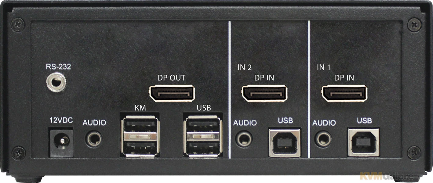 2-port 4K60 DisplayPort KVM Switch - EDID Aux Emulation - Image 3
