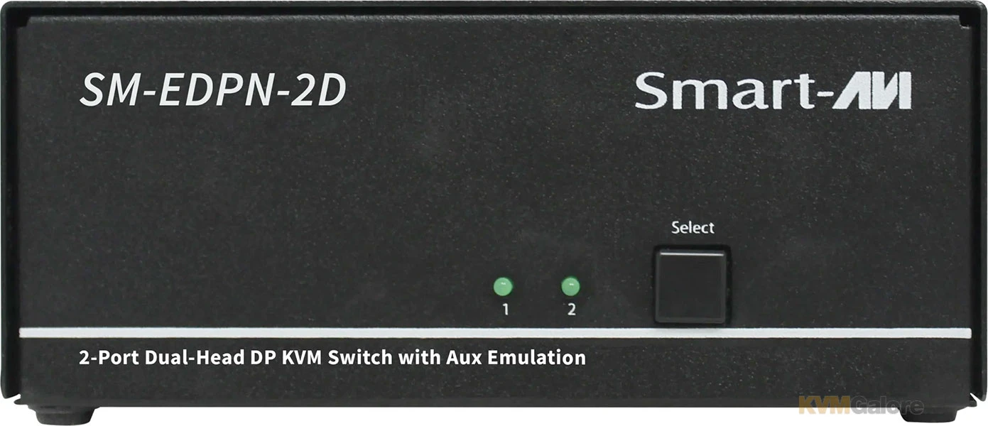 2-port, 4K60 Dual-DisplayPort KVM Switch - EDID Aux Emulation - Image 4