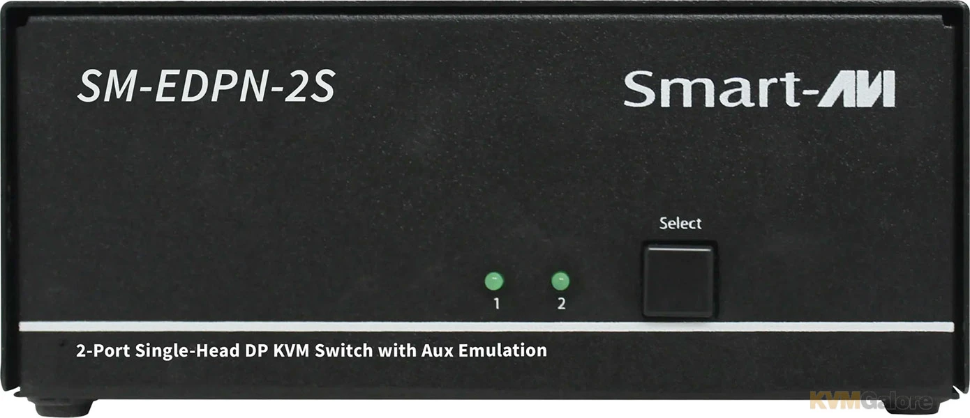 2-port 4K60 DisplayPort KVM Switch - EDID Aux Emulation