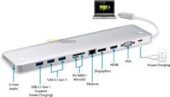 ATEN USB-CÂ multiport Dock With Power Pass-through