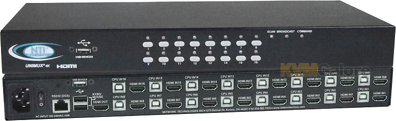UNIMUX-HD4K18GB-16: Control 16 Ultra-HD 4K HDMI-USB Computers From One Keyboard/mouse And One 4K HDMI Monitor - Image 3