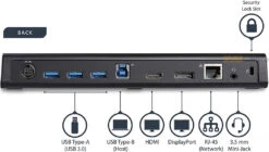 Dual-monitor Docking Station With HDMI And 4K DisplayPort